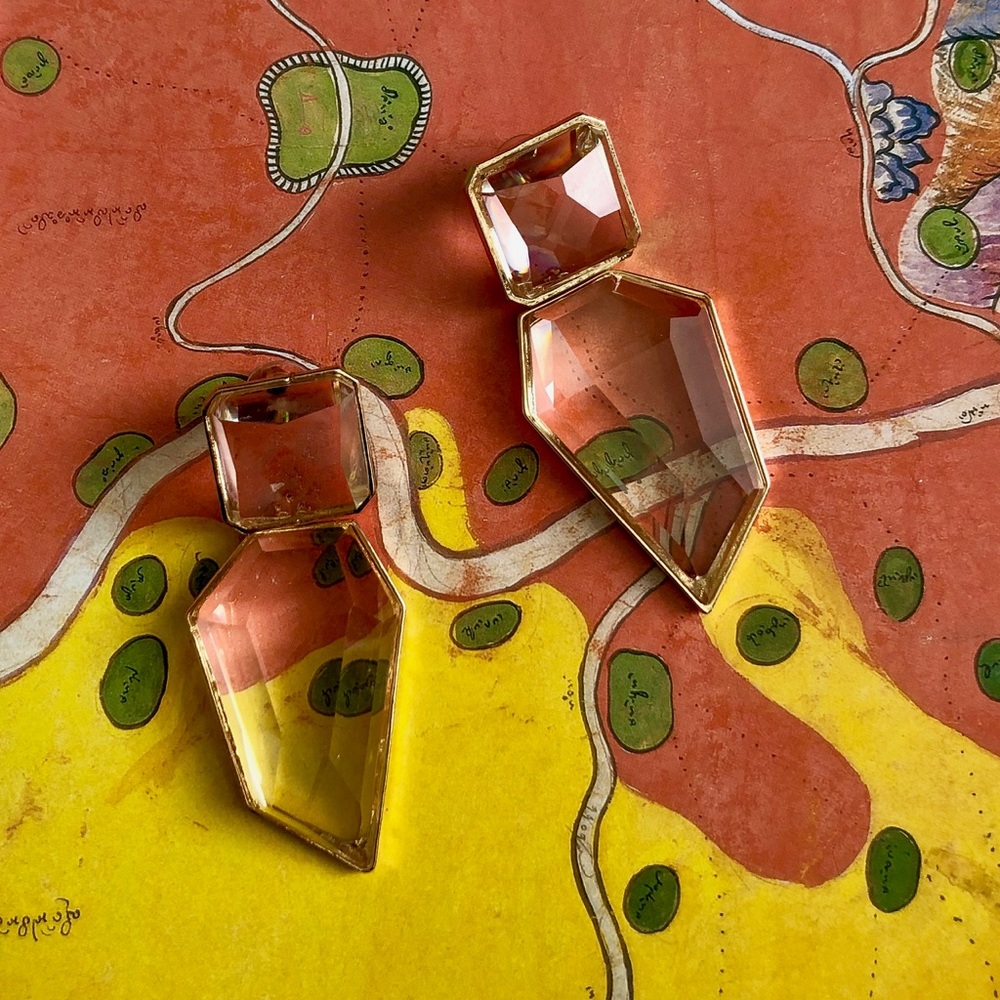 Clear Acrylic Asymmetric Drop Earrings
